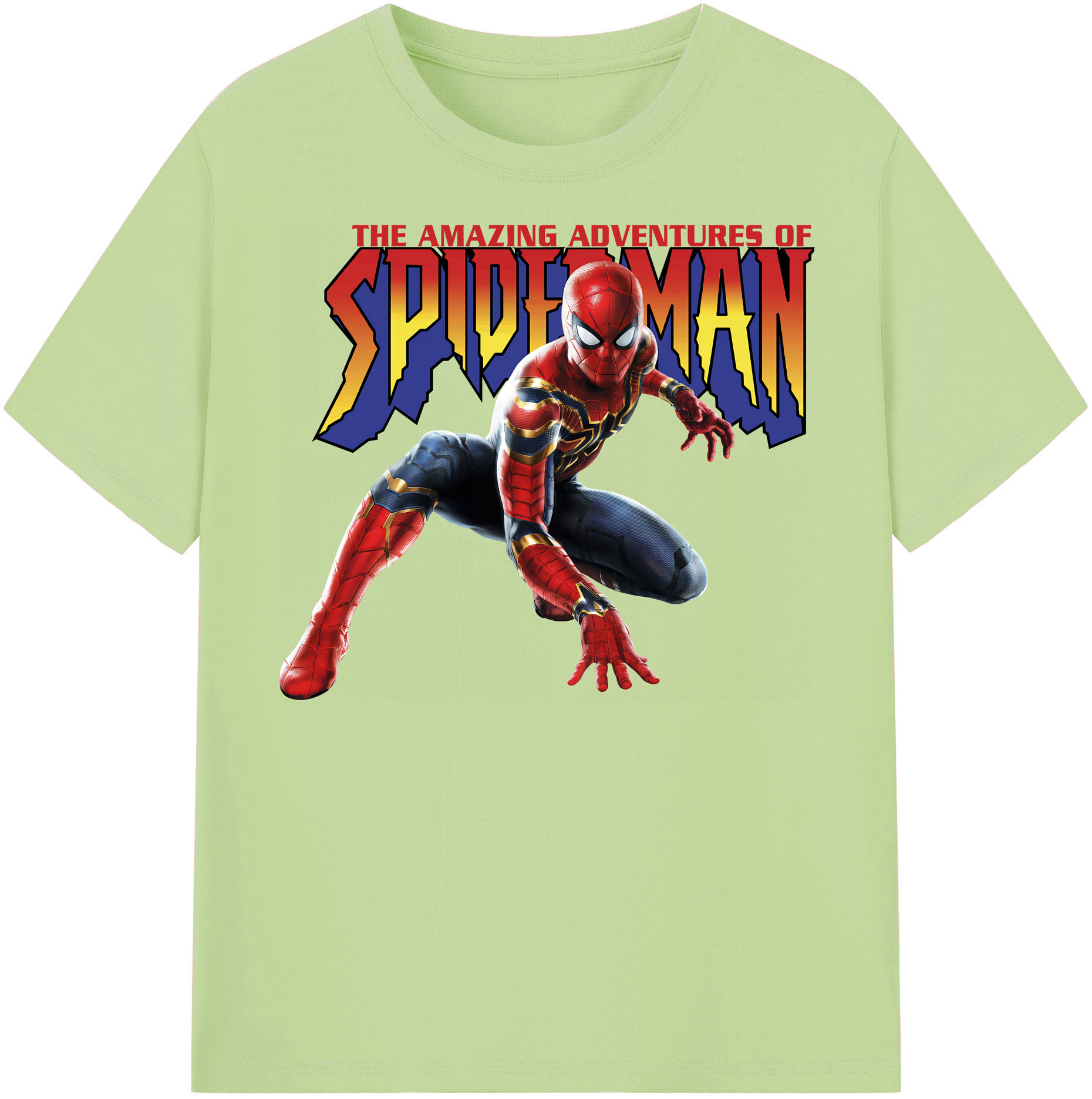 Spider Man スパイダーマン 綿100％半袖Tシャツ（フロントプリント）